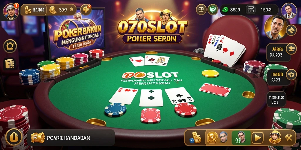 Tampilan menarik gameplay 070SLOT saat bermain poker.