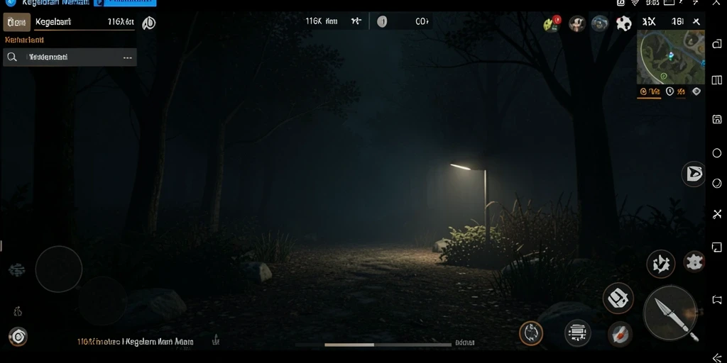Screenshot 116X menunjukkan suasana mencekam di permainan Horror.