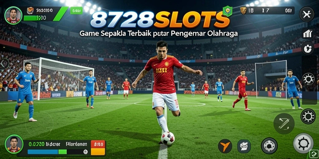 Screenshot 8728SLOTS menampilkan permainan sepak bola yang menarik dan seru.