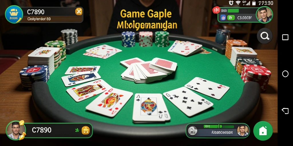 Tampilan menarik dari gameplay Gaple di C7890.