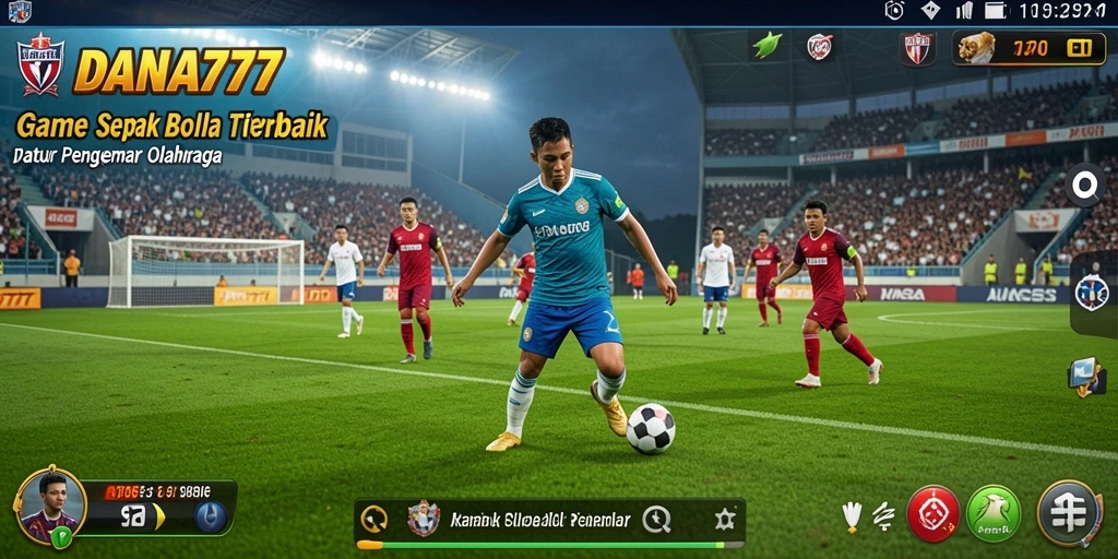 Tampilan game DANA777 dengan aksi laga sepak bola yang mendebarkan.