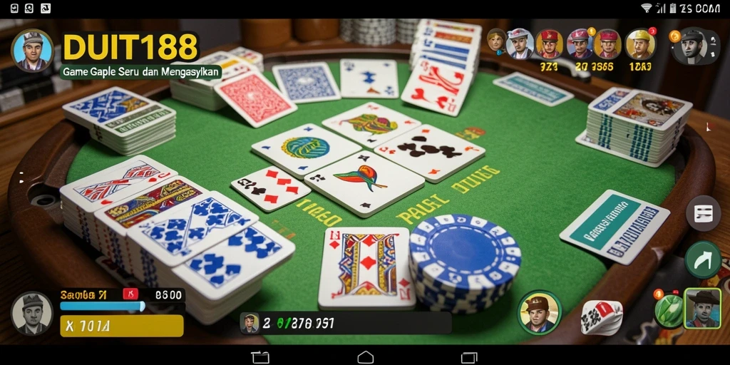 Screenshot gameplay DUIT188 yang menampilkan suasana permainan Gaple.