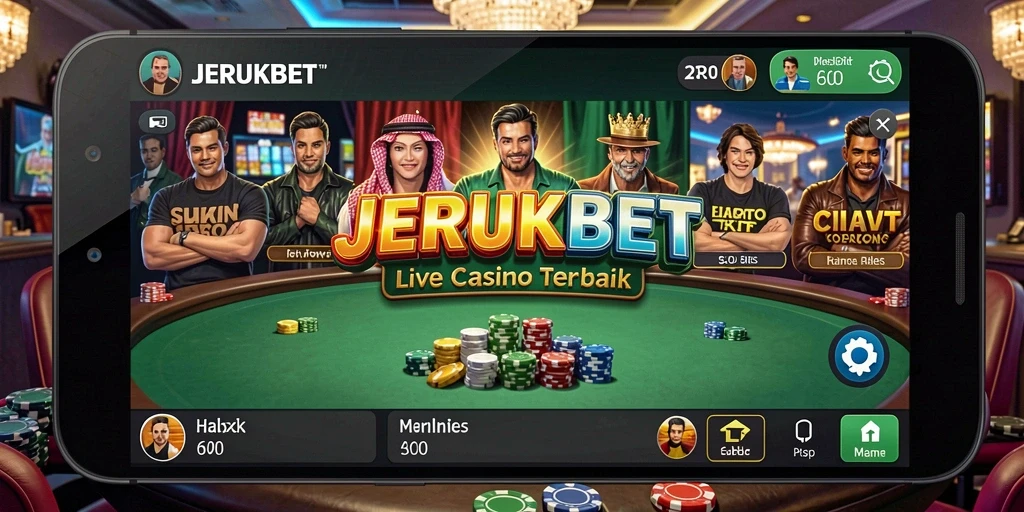 Tampilan gameplay JERUKBET dengan dealer langsung yang profesional dan interaktif.