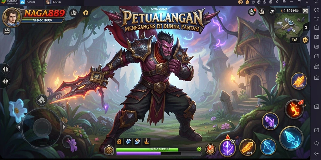 Tampilan gameplay NAGA889 yang menampilkan petualangan epik dan misi menarik.