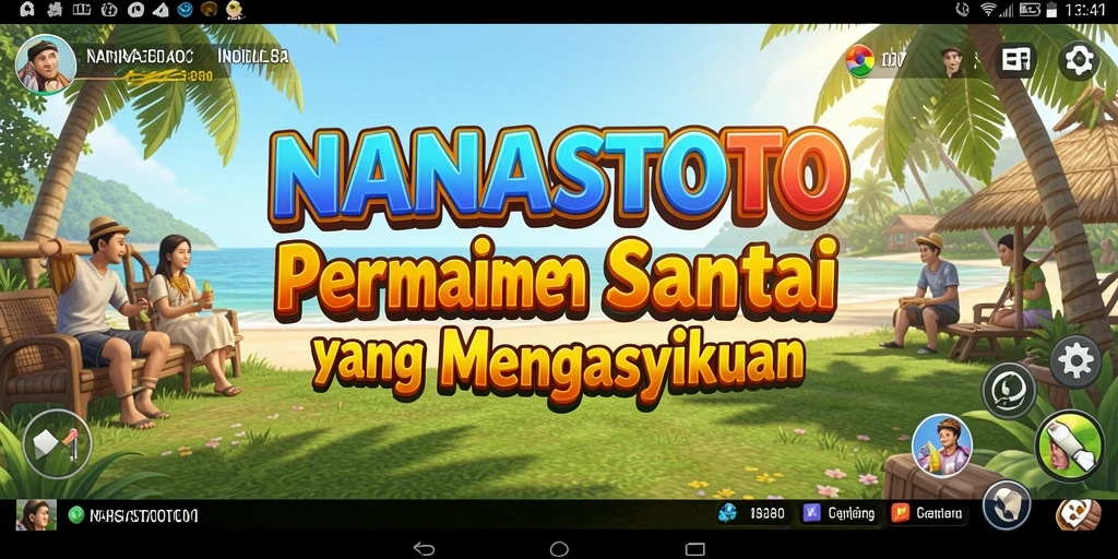 Screenshot utama NANASTOTO menampilkan karakter lucu dan gameplay yang menyenangkan.