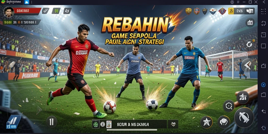 Gameplay seru yang menampilkan aksi sepak bola nyata.