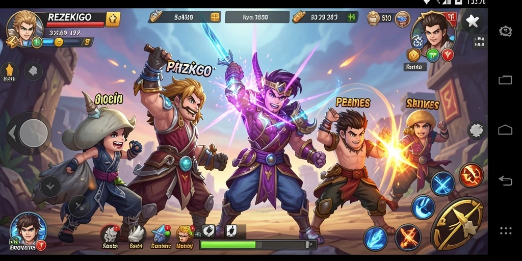 Tangkapan layar gameplay REZEKIGO menampilkan aksi pertarungan yang mendebarkan.