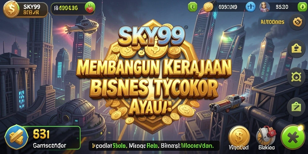 Tampilan gameplay <strong>SKY99</strong> yang menampilkan keragaman bisnis yang dapat dikelola.