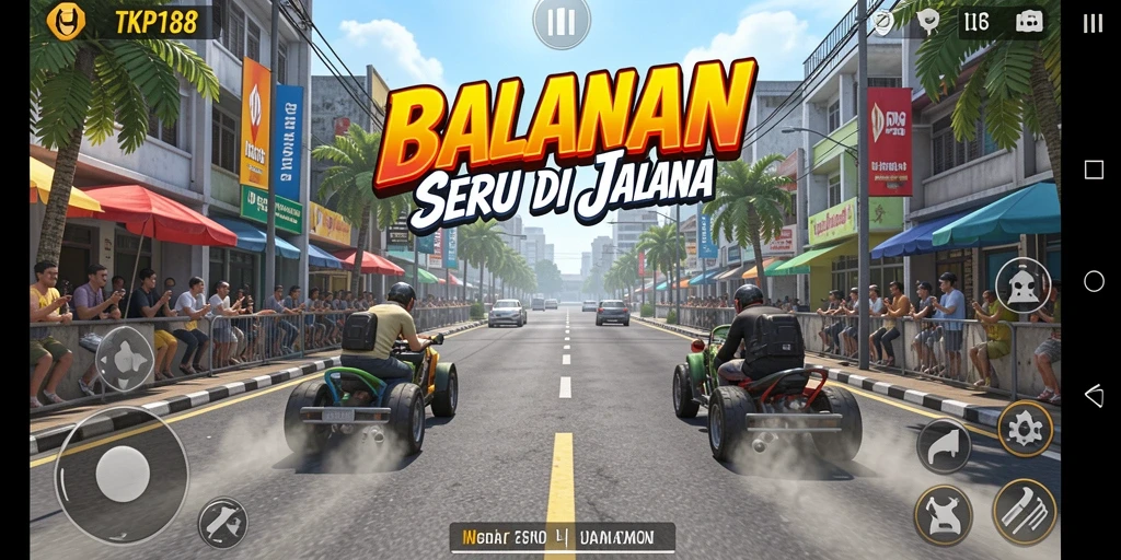Screenshot TKP188 menunjukkan adrenalin tinggi saat balapan.