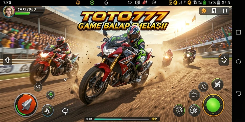Gameplay menegangkan di TOTO777 saat balapan motor.