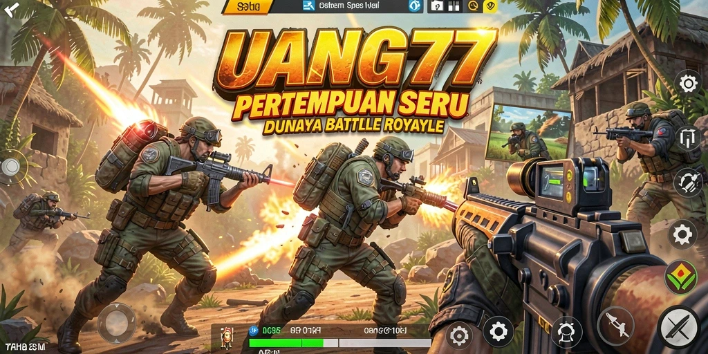 Tangkapan layar UANG77 menampilkan aksi seru dalam pertempuran Battle Royale.